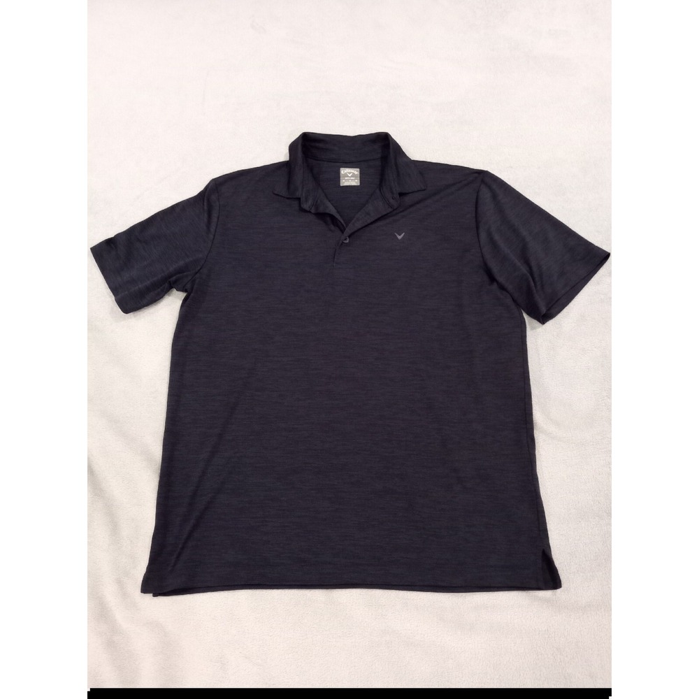 Mens Callaway Short Sleeve Golf Polo Shirt Opti Dry Blue M Medium